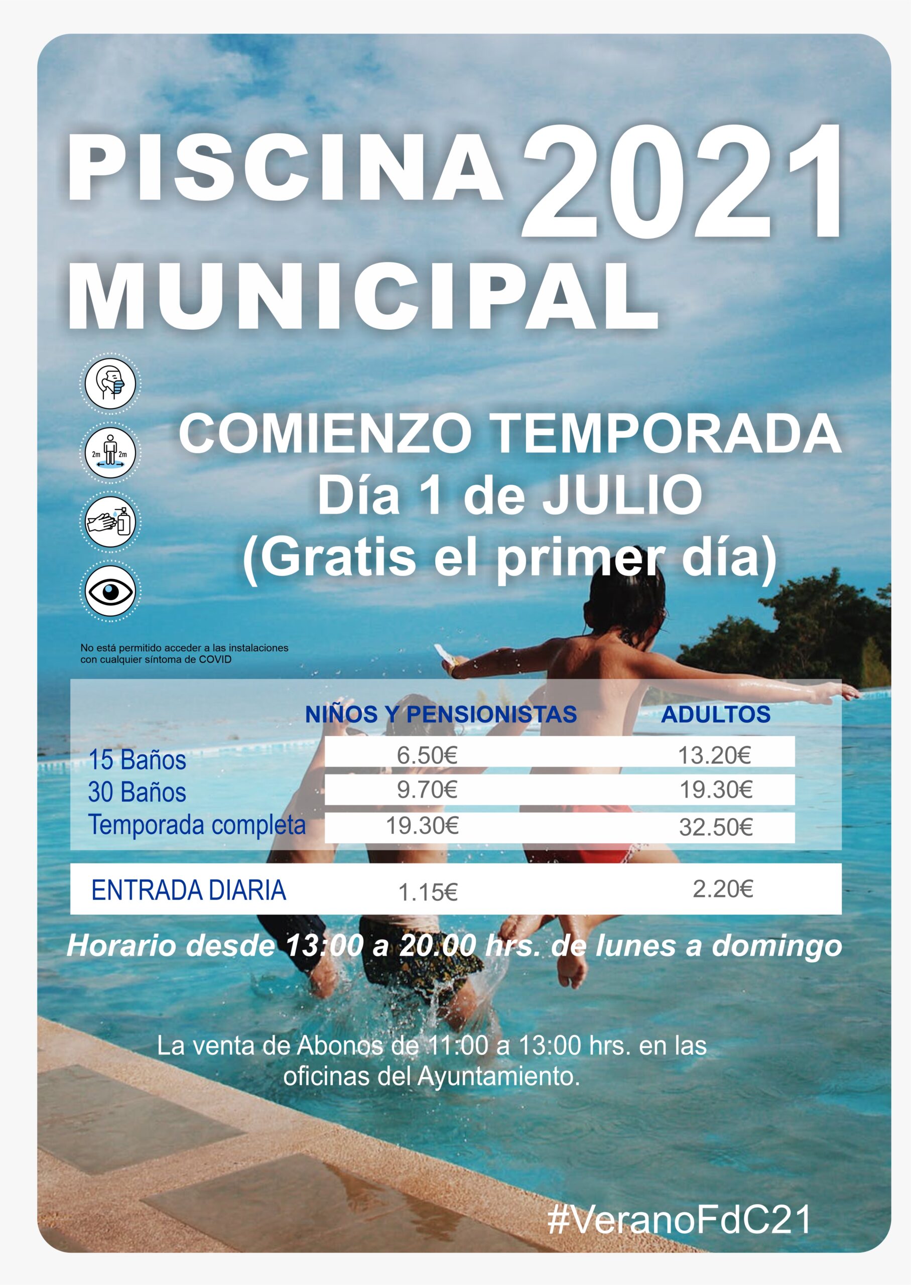 HORARIOS y CUOTAS DE PISCINA