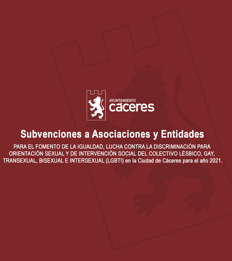 Subvenciones a Asociaciones y Entidades para el Fomento de la Igualdad, Lucha Contra la Discriminación para Orientación Sexual y de Intervención Social del Colectivo Lésbico, Gay, Transexual, Bisexual E Intersexual (LGBTI)