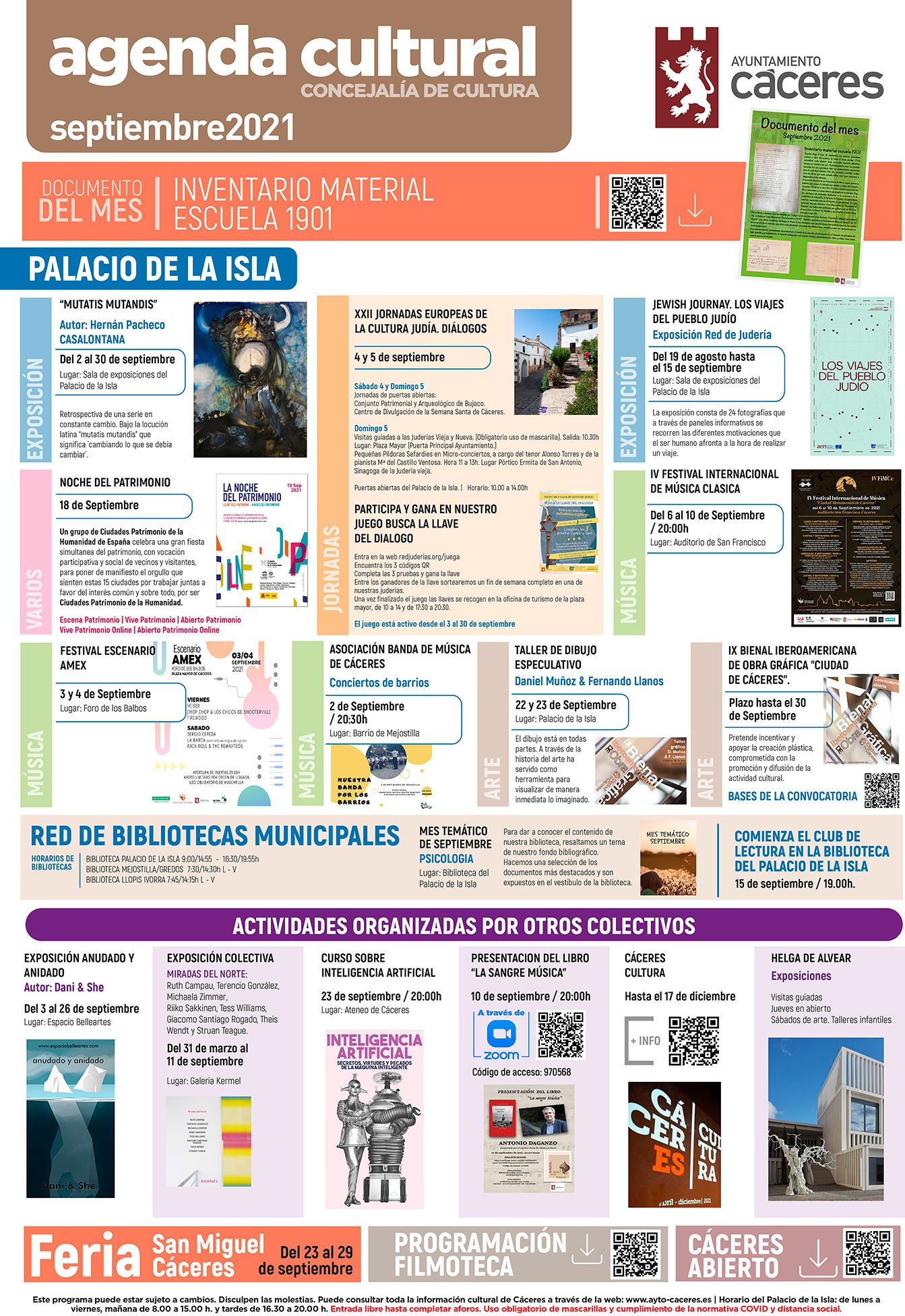 Agenda Cultural – Septiembre 2021