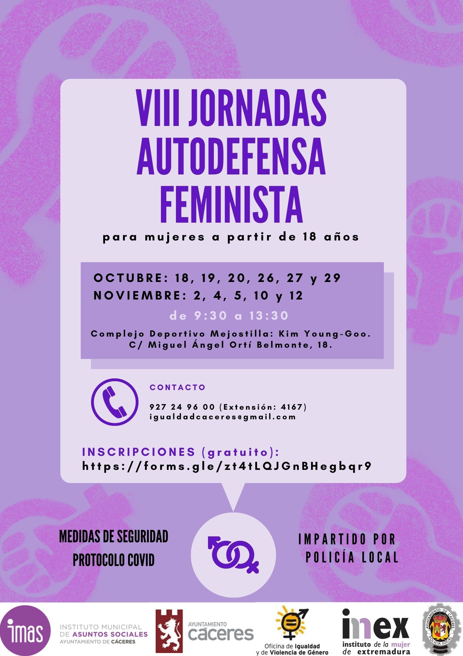 Abierto el plazo de inscripción en las VIII Jornadas de Autodefensa para Mujeres