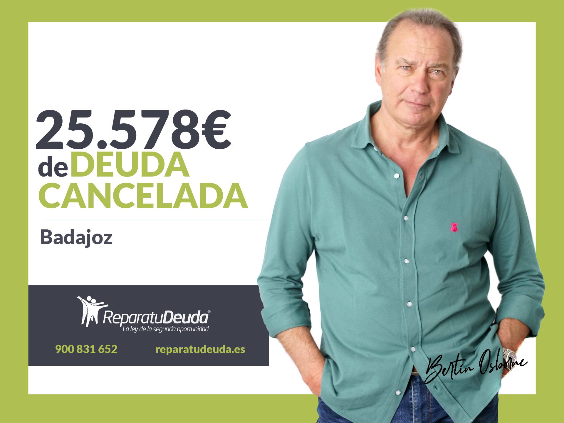 Repara tu Deuda Abogados cancela 25.578€ en Badajoz (Extremadura) gracias a la Ley de Segunda Oportunidad
