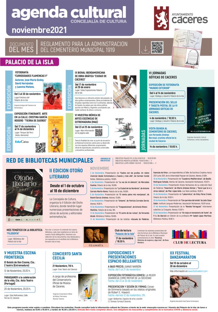 Agenda Cultural – Noviembre 2021