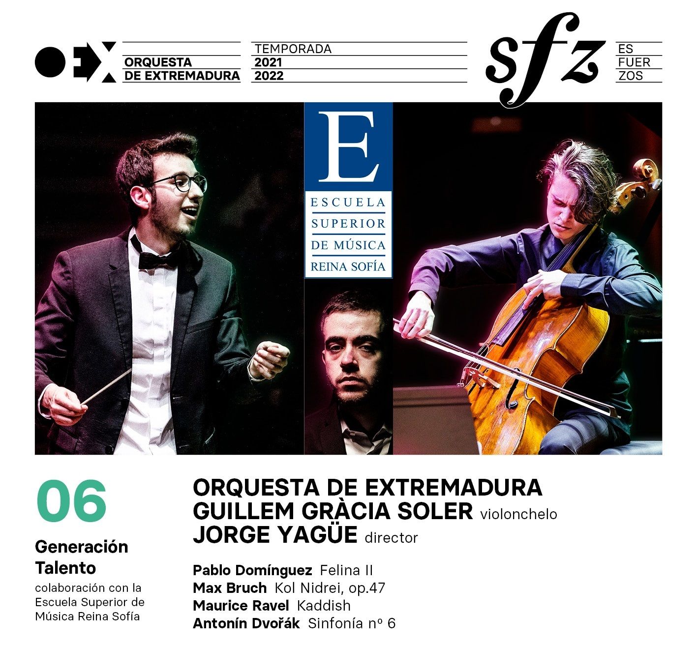 La Orquesta de Extremadura y la E.S. de Música Reina Sofía colaboran para dar paso al talento joven