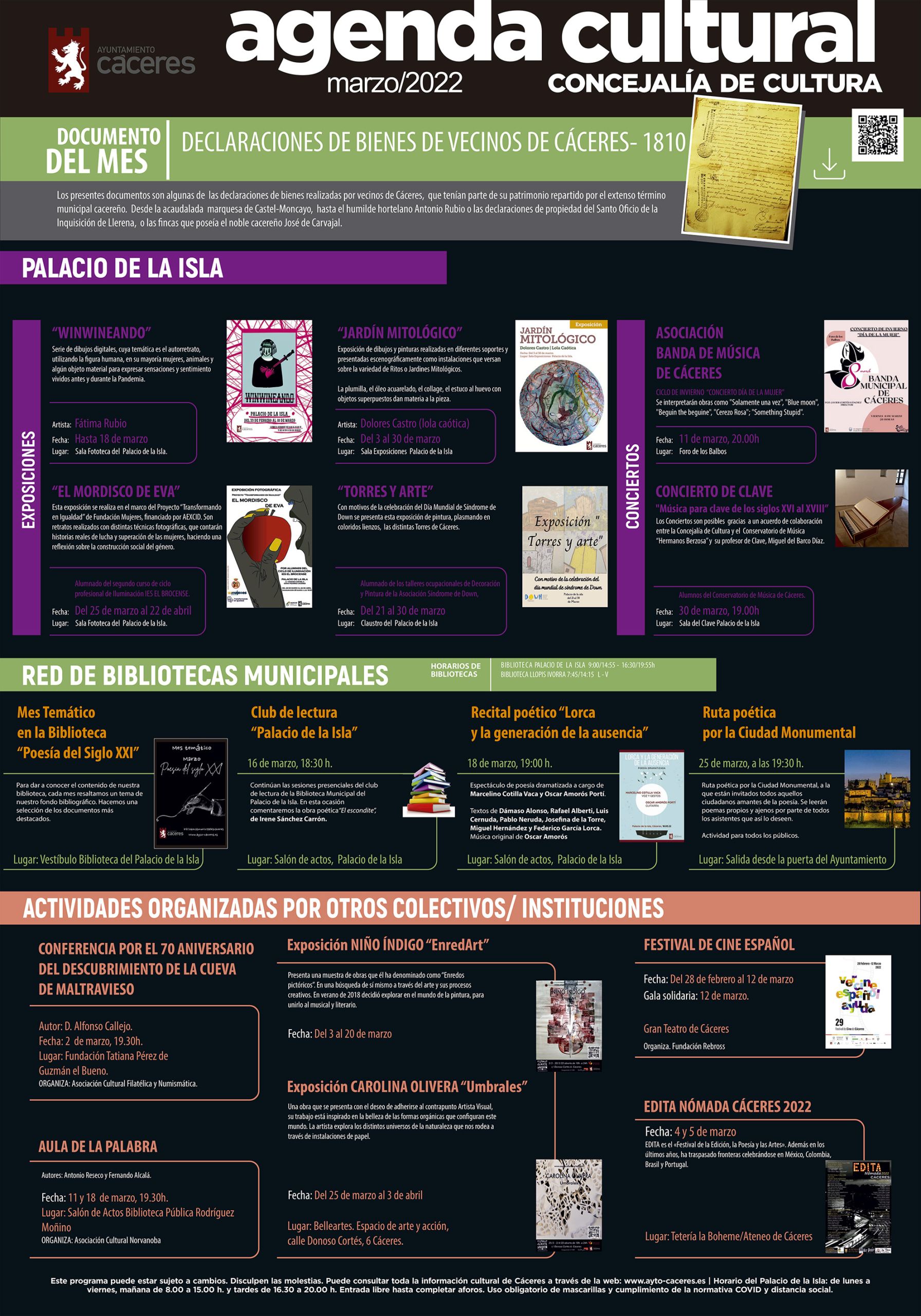 Agenda Cultural – marzo 2022