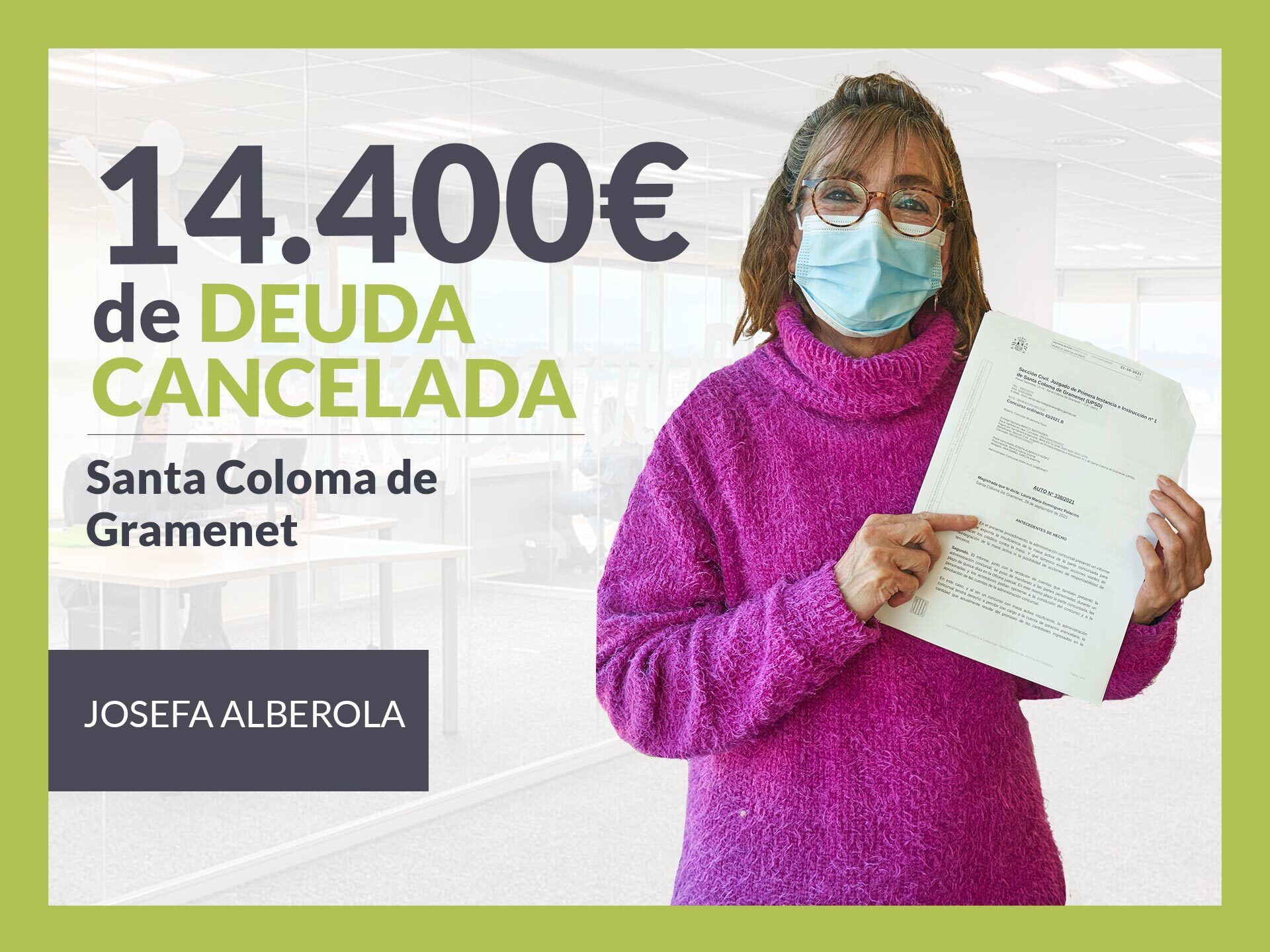 Repara tu Deuda cancela 14.400€ en Santa Coloma de Gramenet (Barcelona) con la Ley de Segunda Oportunidad