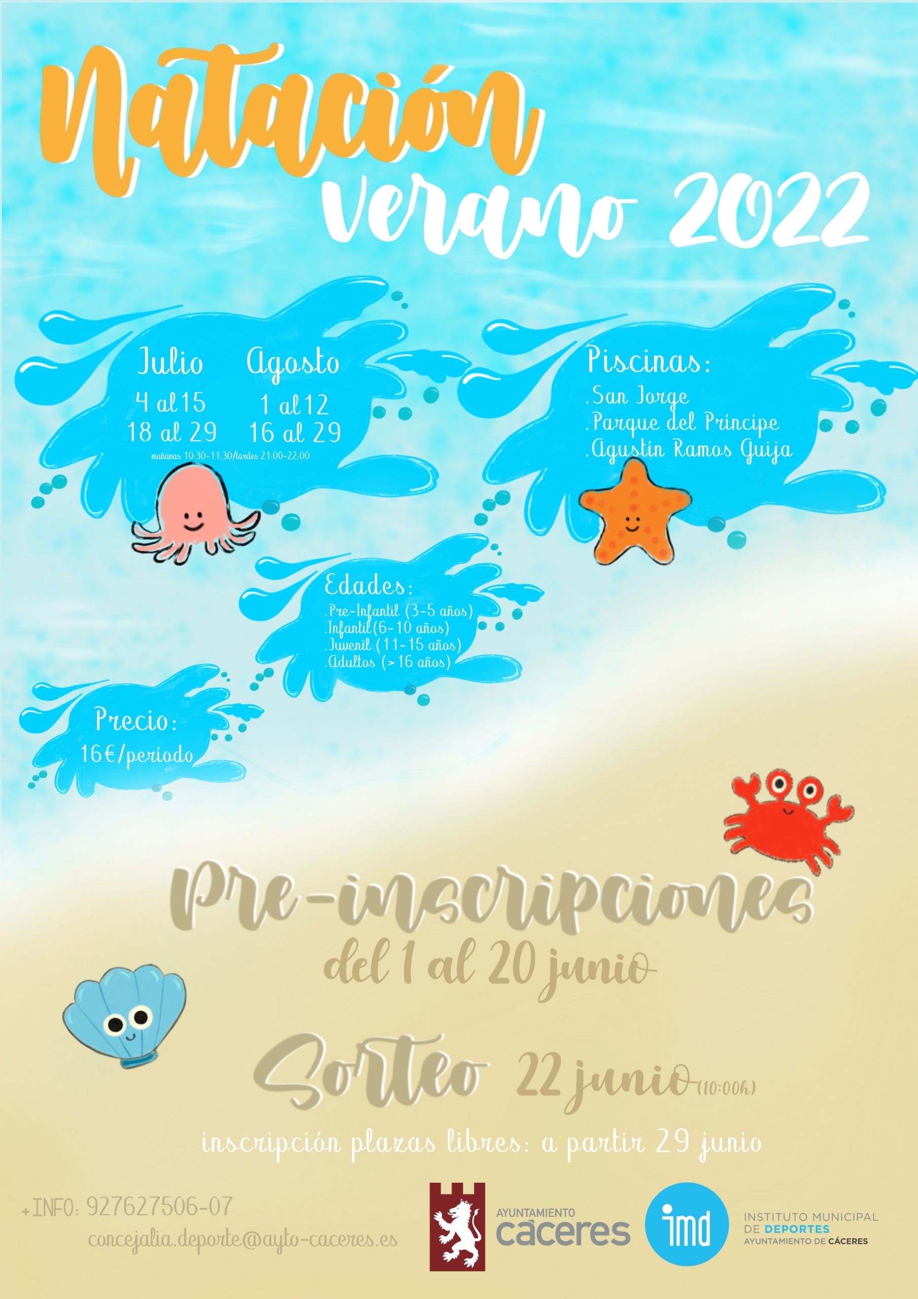 El 1 de junio se abre la preinscripción para los cursos de natación en tres piscinas municipales que organiza la concejalía de Deporte