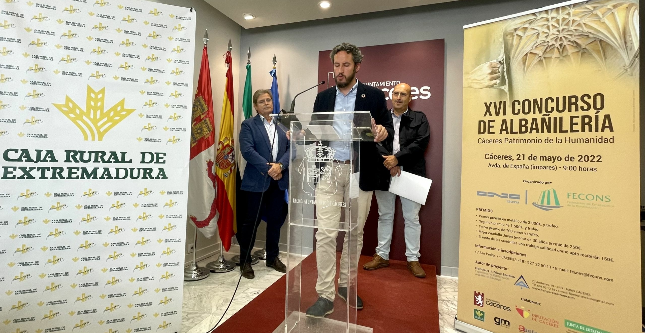 El Ayuntamiento de Cáceres y FECONS presentan la XVI edición del Concurso de albañilería ‘Cáceres Patrimonio de la Humanidad’