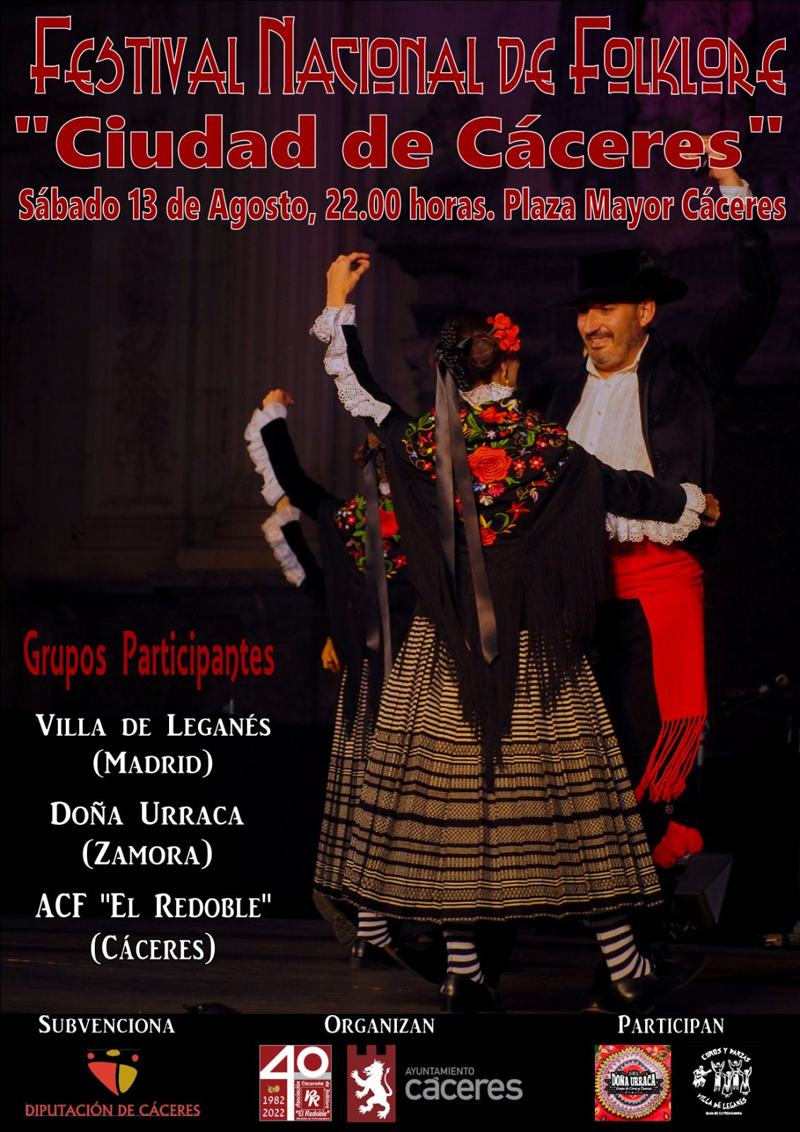 La ciudad se llena de tradición y costumbre con la celebración del Festival Nacional de Folklore ‘Ciudad de Cáceres’