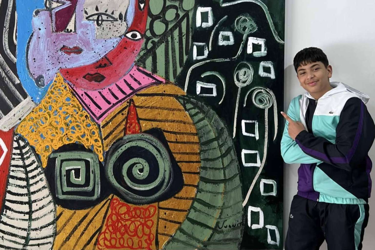 Un joven artista de 13 años que pinta expresionismo abstracto, Juanito Arte