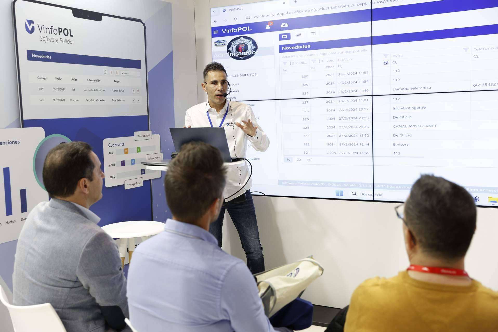 Los software policiales VinfoPOL y Discover rompen récords de asistencia en SICUR 2024