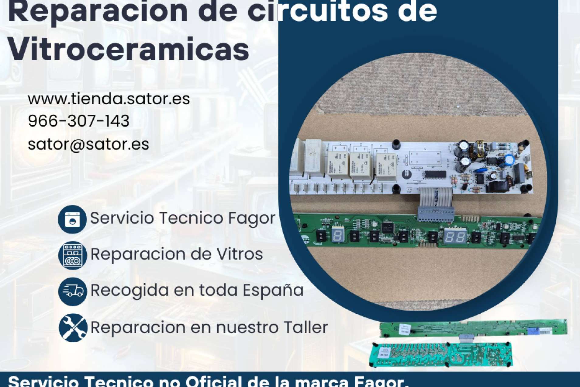 Reparar electrodomésticos y electrónica en San Vicente del Raspeig, Alicante, con los especialistas de Sator Electrónica