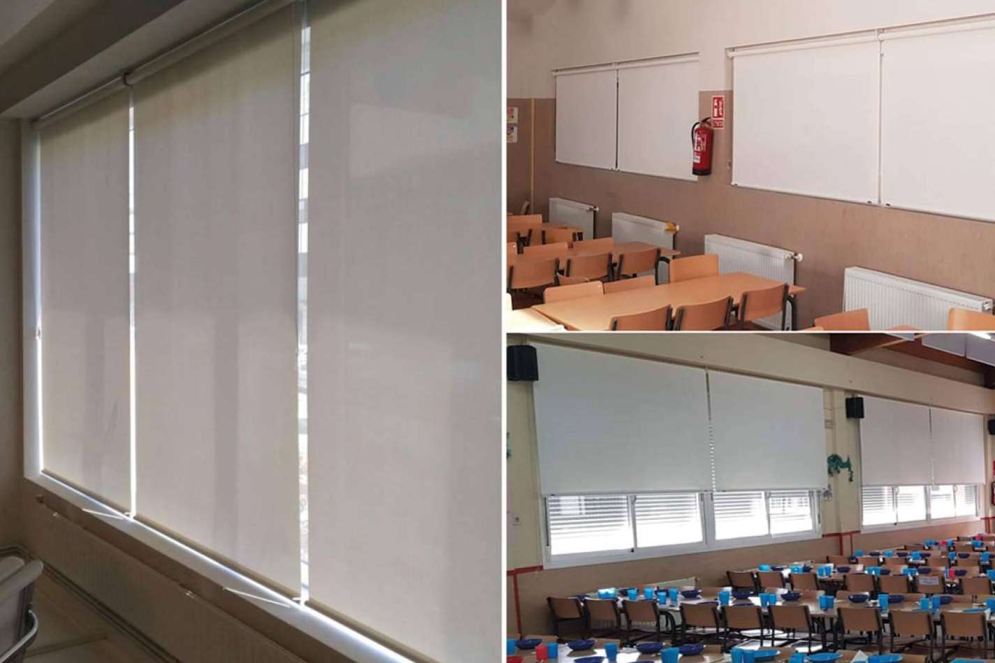 Cortinas a medida y estores enrollables personalizados para reforzar el branding de una empresa, con Office Deco