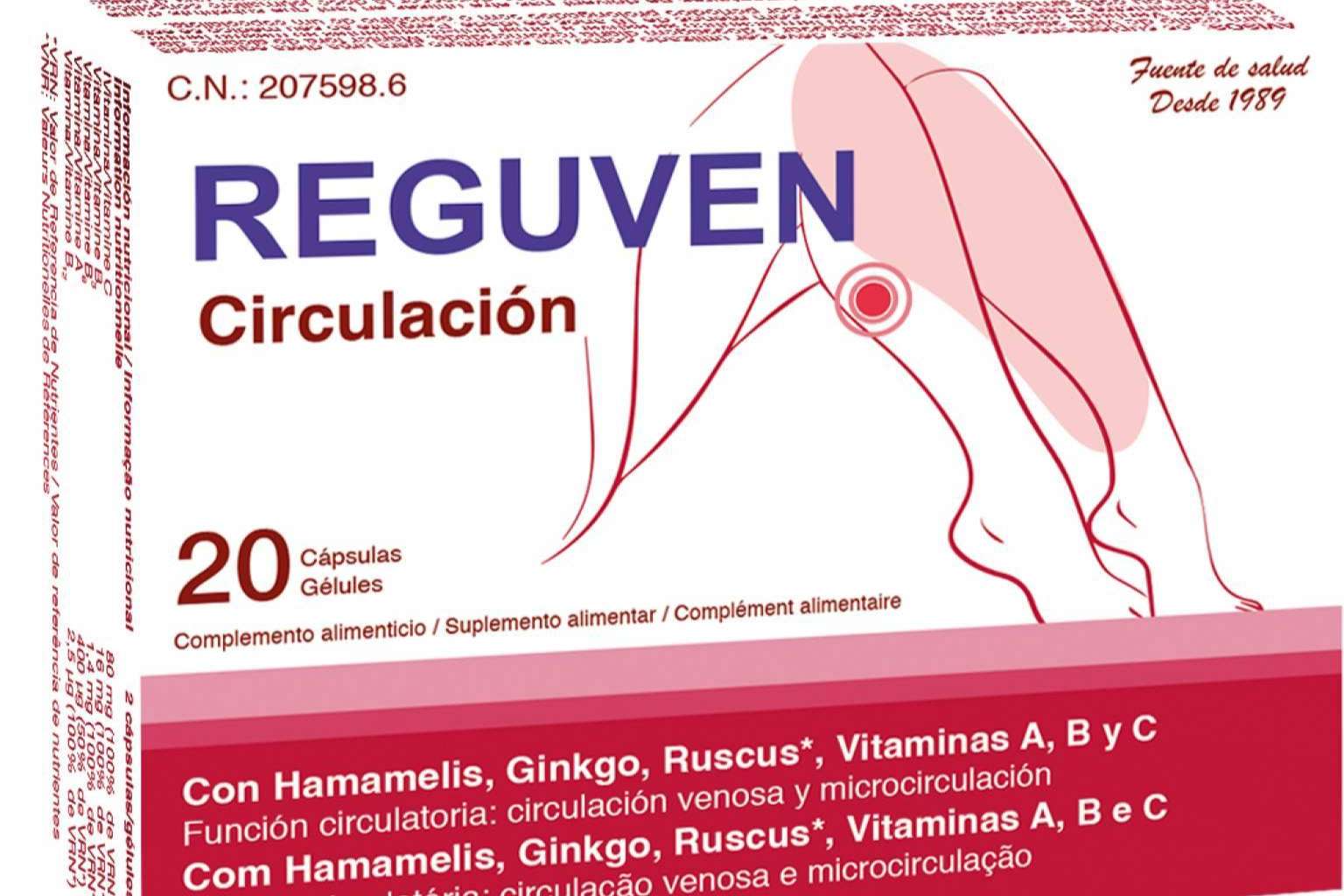 Dietética presenta Reguven 20 cápsulas, cuidado avanzado para la circulación en las piernas