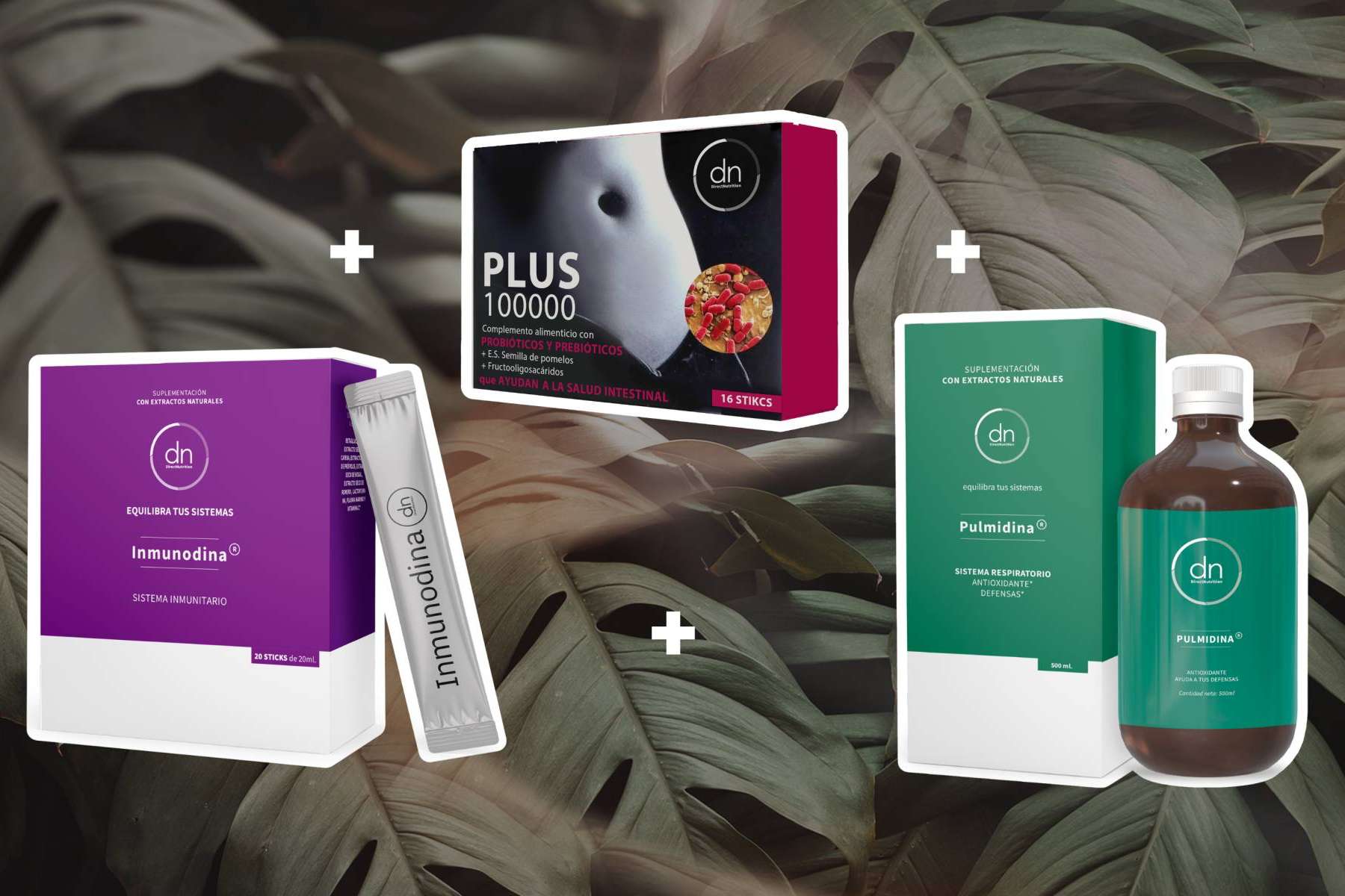 Pack primaveral de Direct Nutrition con Inmunodina, Pulmidina y Plus 100.000 para reforzar las defensas