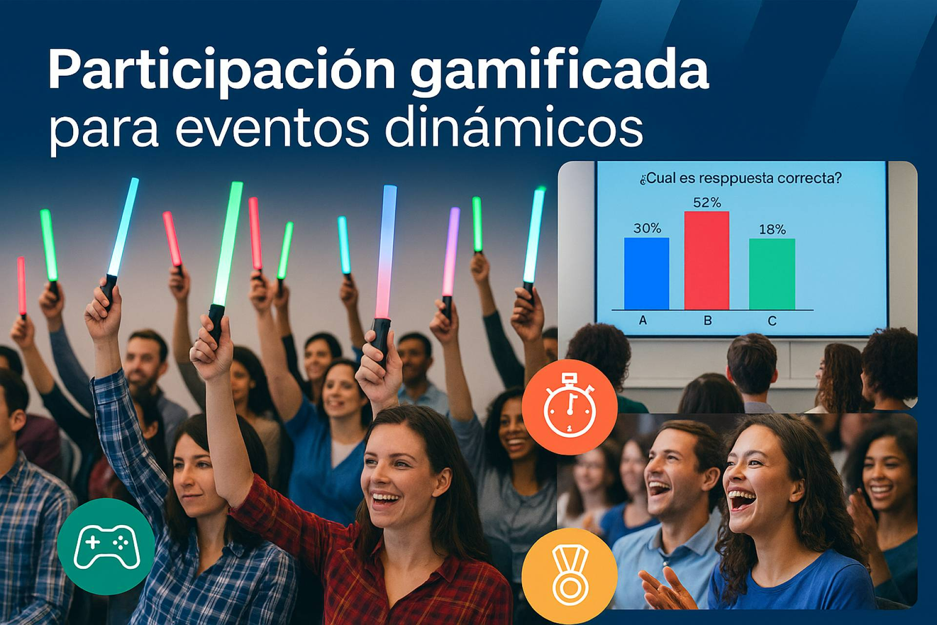 Custom Vote introduce palos LED para impulsar la participación en congresos médicos interactivos