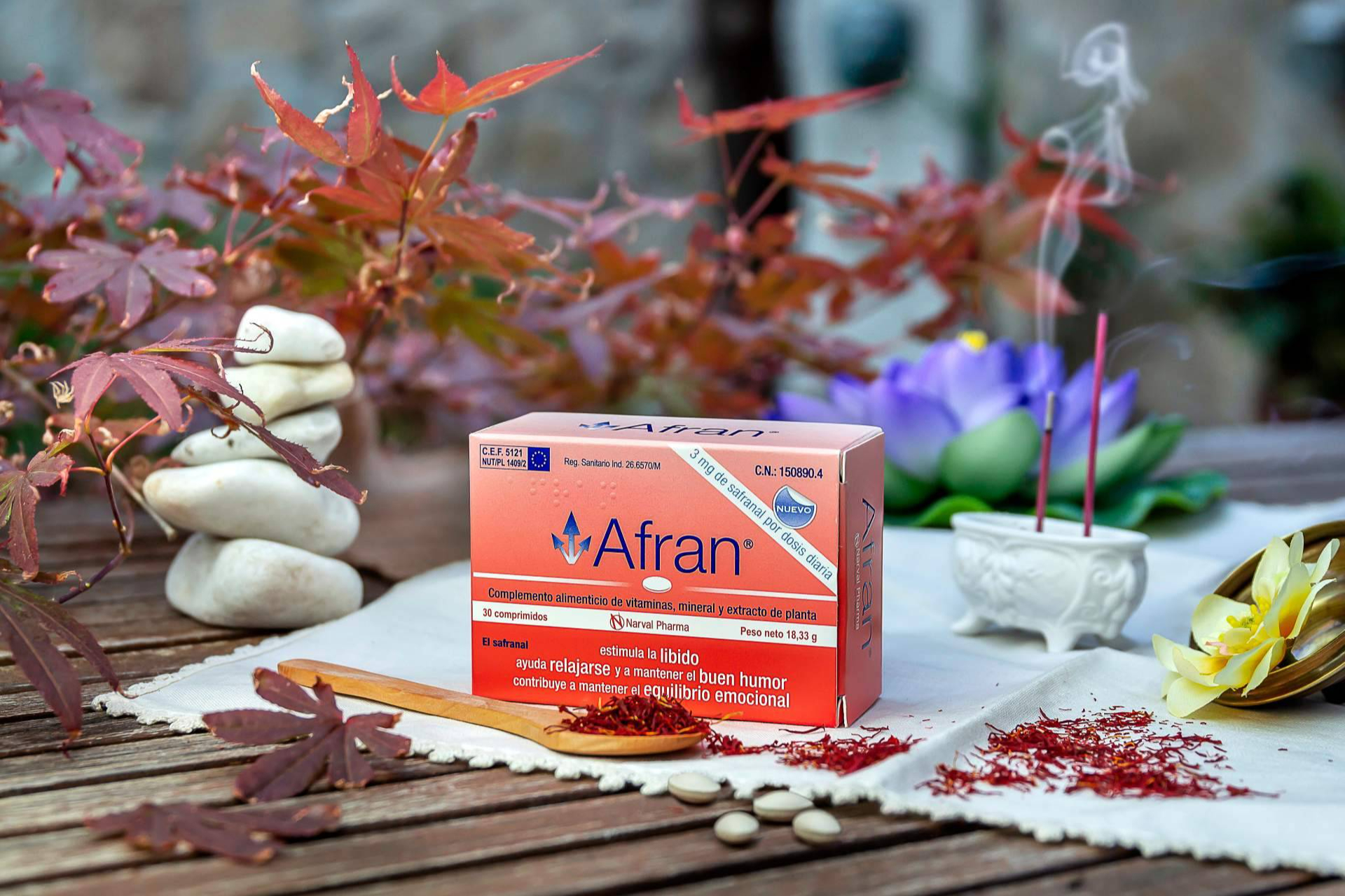 Afran, el complemento natural con azafrán de Narval Pharma para mejorar el estado de ánimo