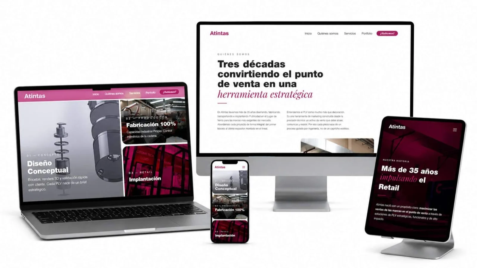 ATINTAS estrena una nueva web que reúne más de 35 años de proyectos de PLV en un portfolio único para marcas y agencias